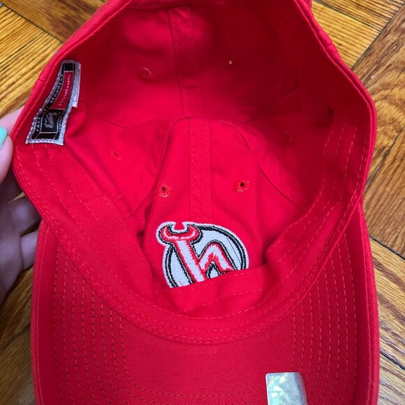 New Jersey Devils Red Official NHL Reebok "Face-Off" Strapback Cap Hat - Picture 4 of 4